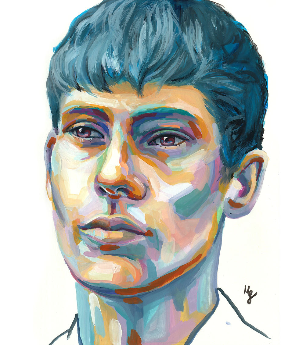 Gouache Porträt
