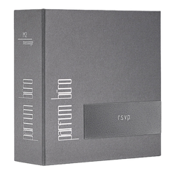 Parfum Büro RSVP niche citrus perfume box on black background.
