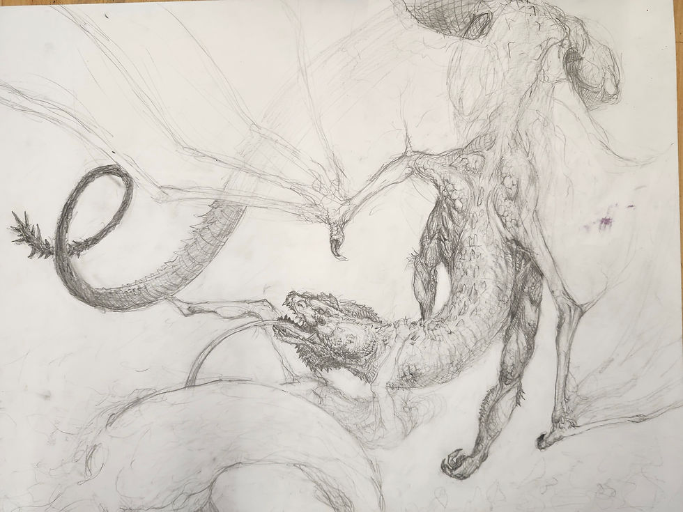 By the end of the 4th studio day, I got most of the body finished, however the tongue and winds still needed work.