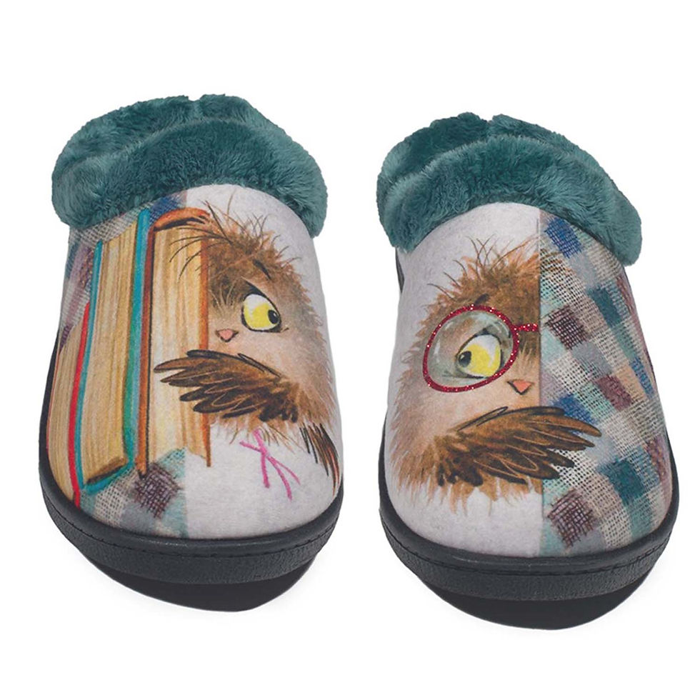 ZAPATILLA DE CASA PARA MUJER - ESTAMPADO BUHOS - PLANTILLA PLUMAFLEX