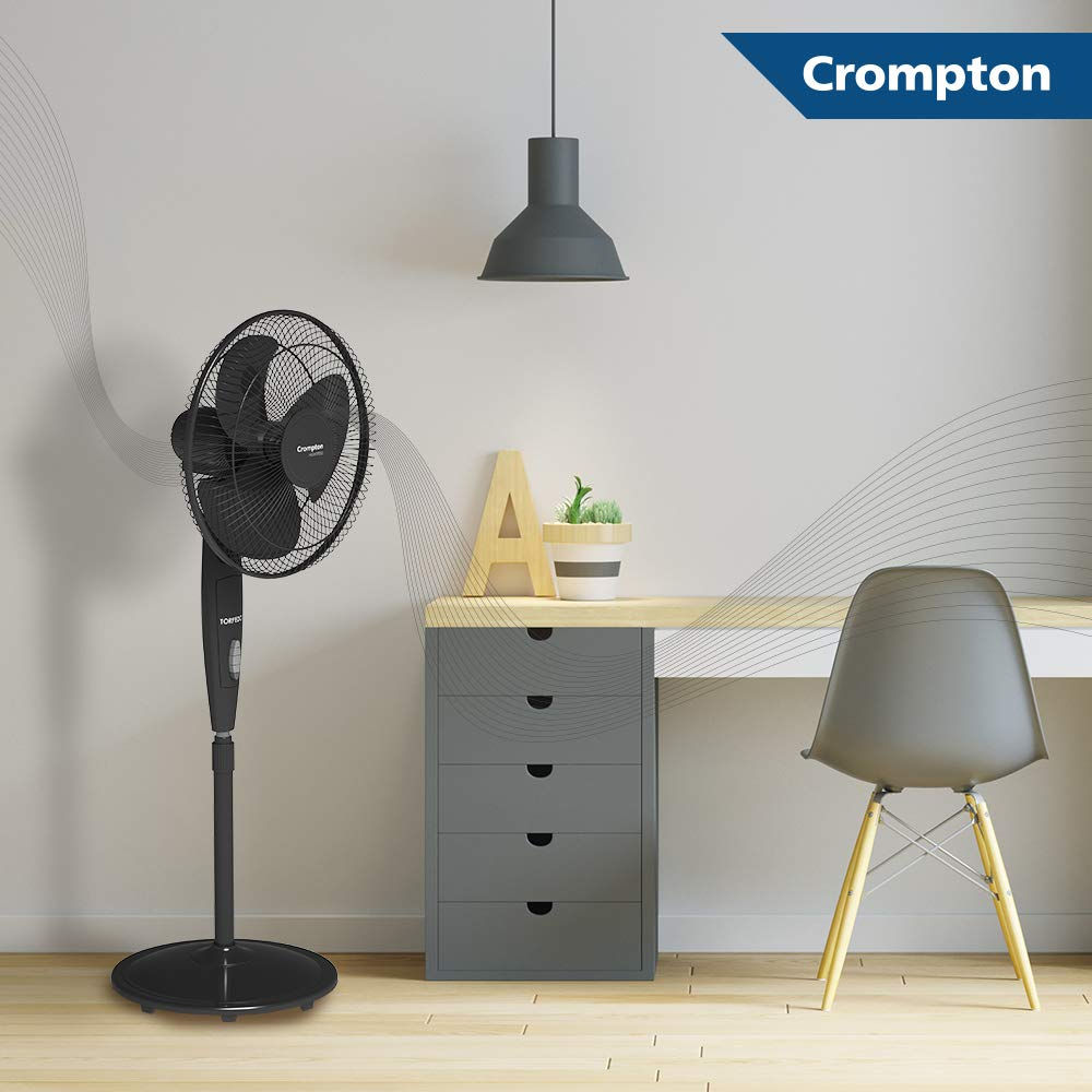 Crompton HighSpeed Torpedo 400-mm Pedestal Fan (Black)