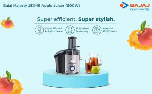 Bajaj Fruit Juicer Bajaj JEX 16 800-Watt Juicer Light Emporium