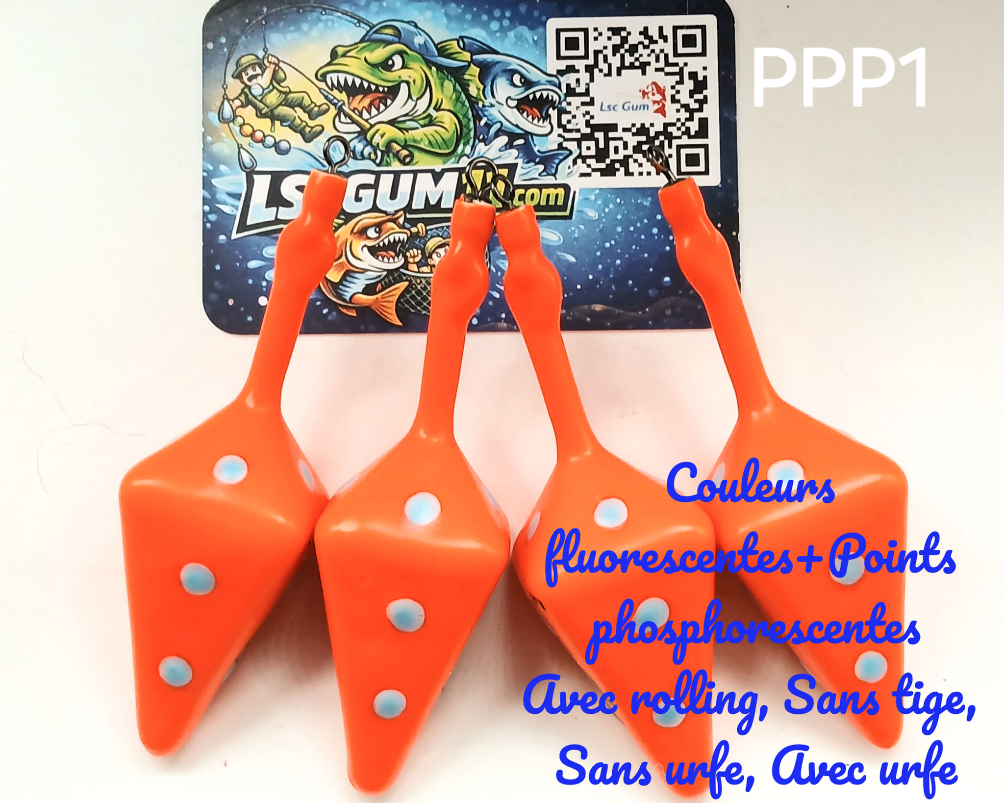Plomb Pyramide Fluorescents 8 faces LBS (PPP1) avec des points phosph
