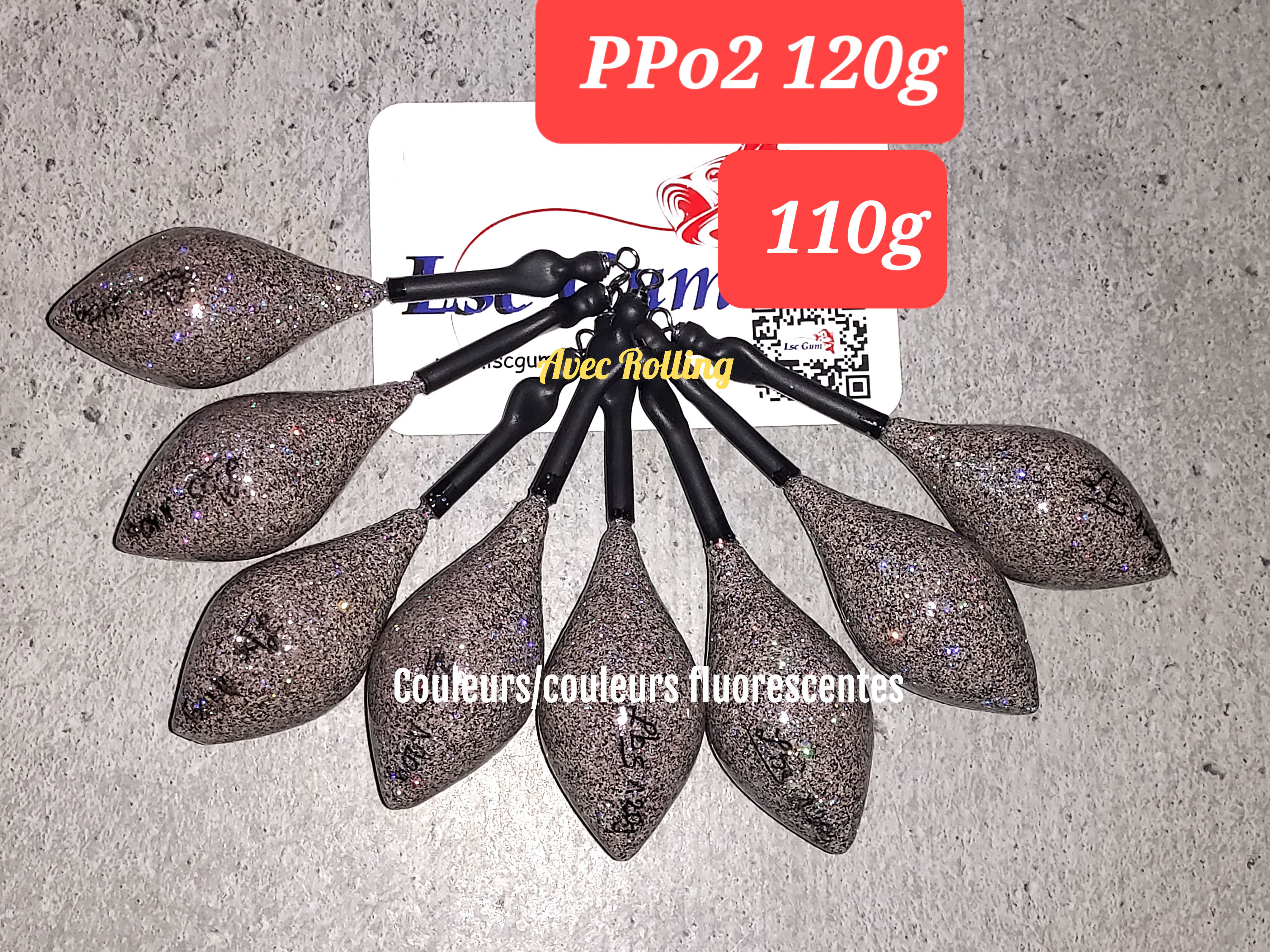 Plomb Portugais LBS (PPo2) Fluorescent avec rolling , Sans tige