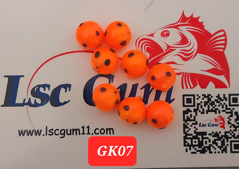 Miniature : Perles rondes coulissantes avec des points noirs fluo(GK07)