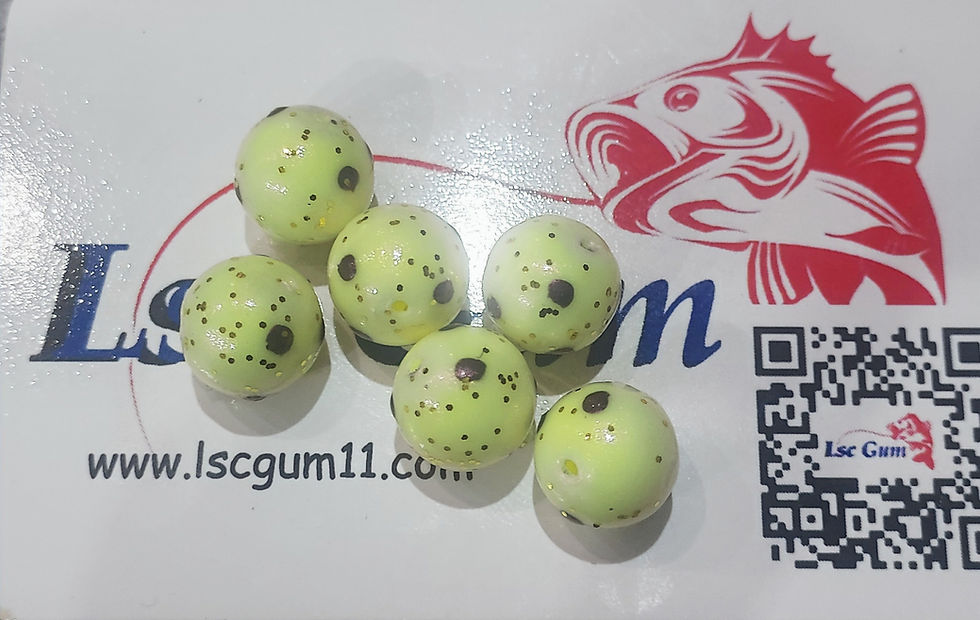 Miniatura: Perles rondes coulissantes avec des points noirs fluo(GK07)