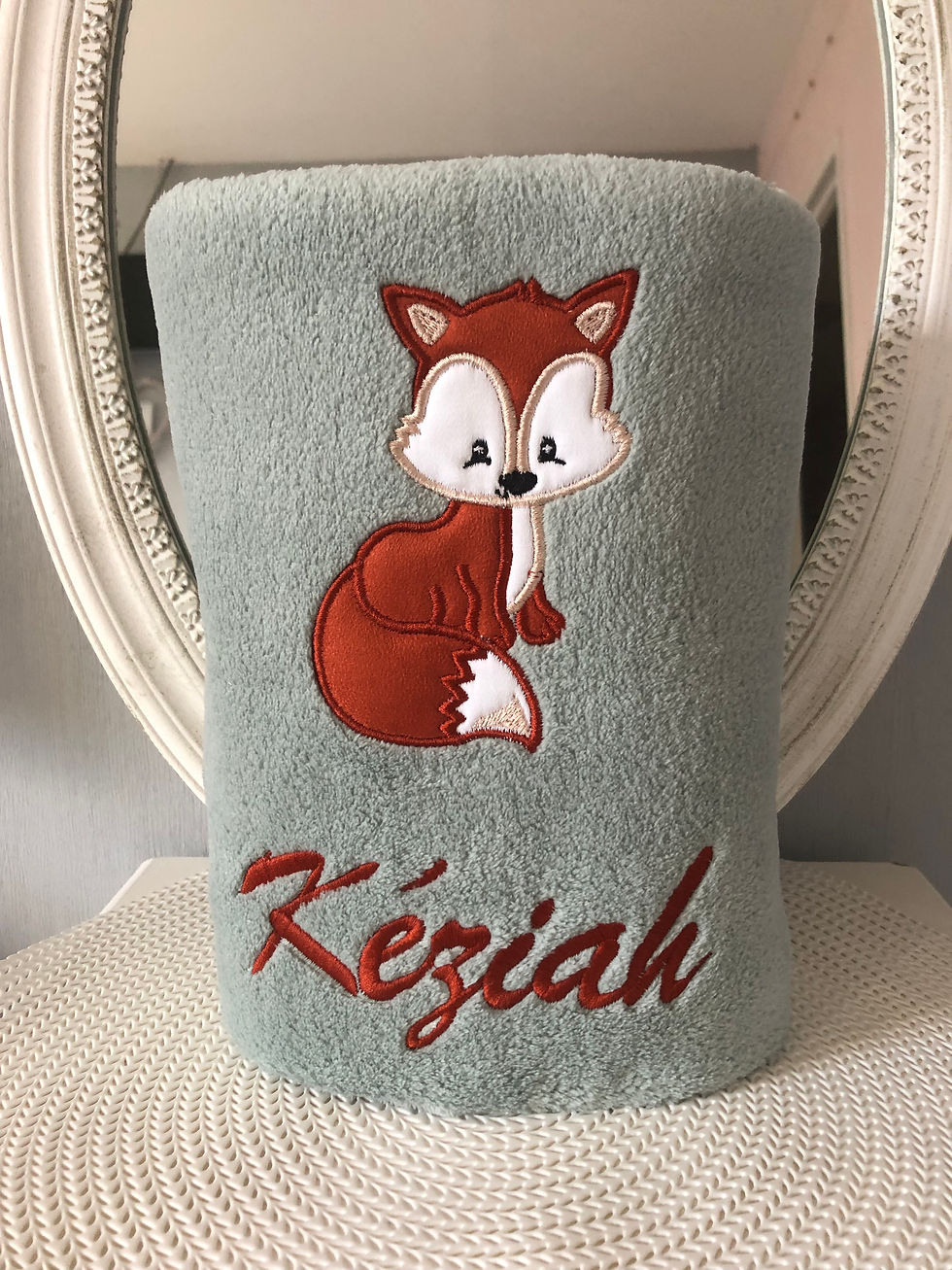 Miniature : COUVERTURE POLAIRE BEBE PERSONNALISEE RENARD