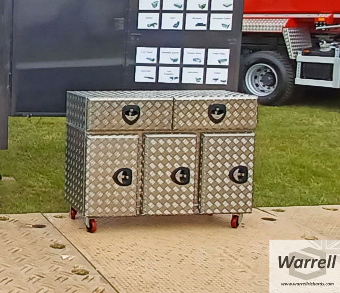 Thumbnail: Aluminium Chequer Plate Garage Tool Box Work Bench, Portable Van Tool Chest