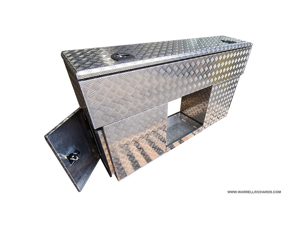 Thumbnail: L1800 X H1000/950 X D400 Aluminium Chequer plate Toolbox, Rearcab Module