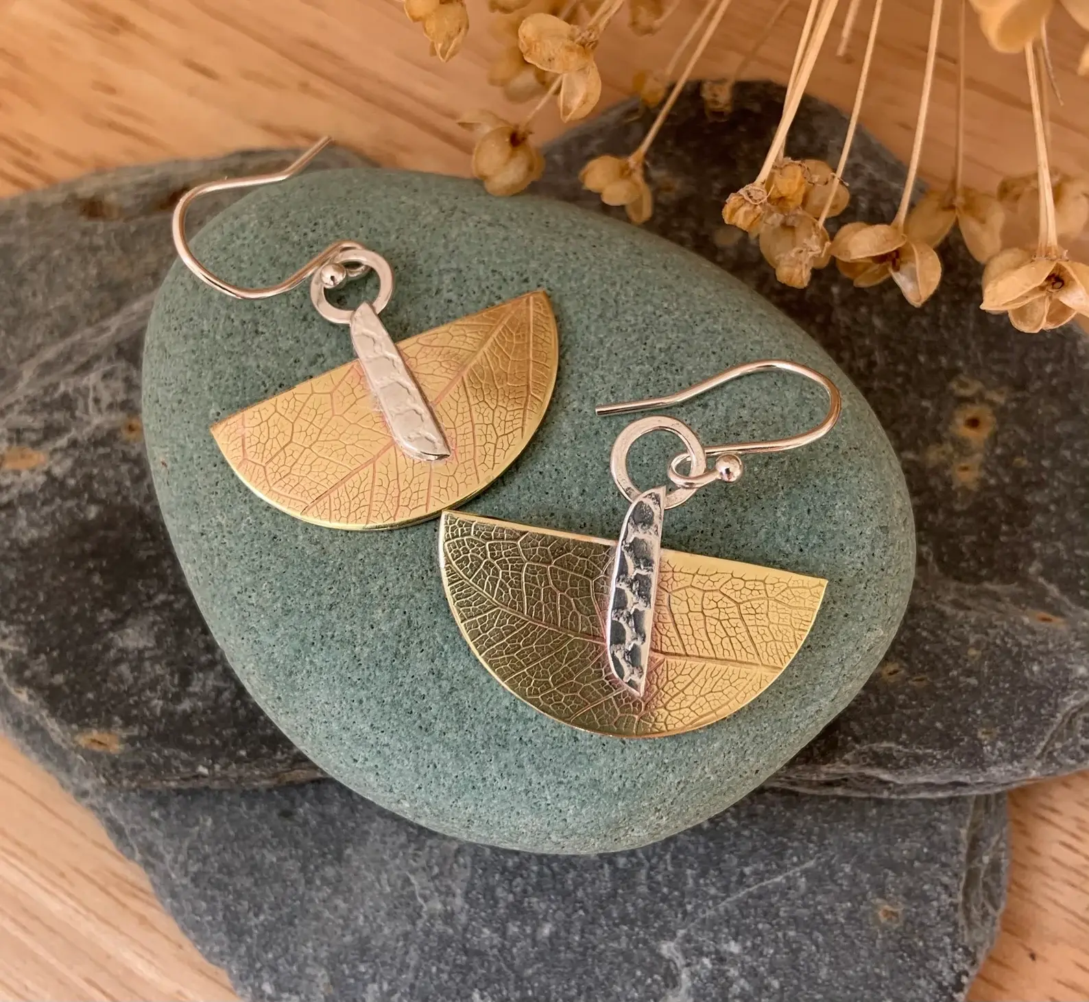 Wild Meadow Textured Brass Earrings