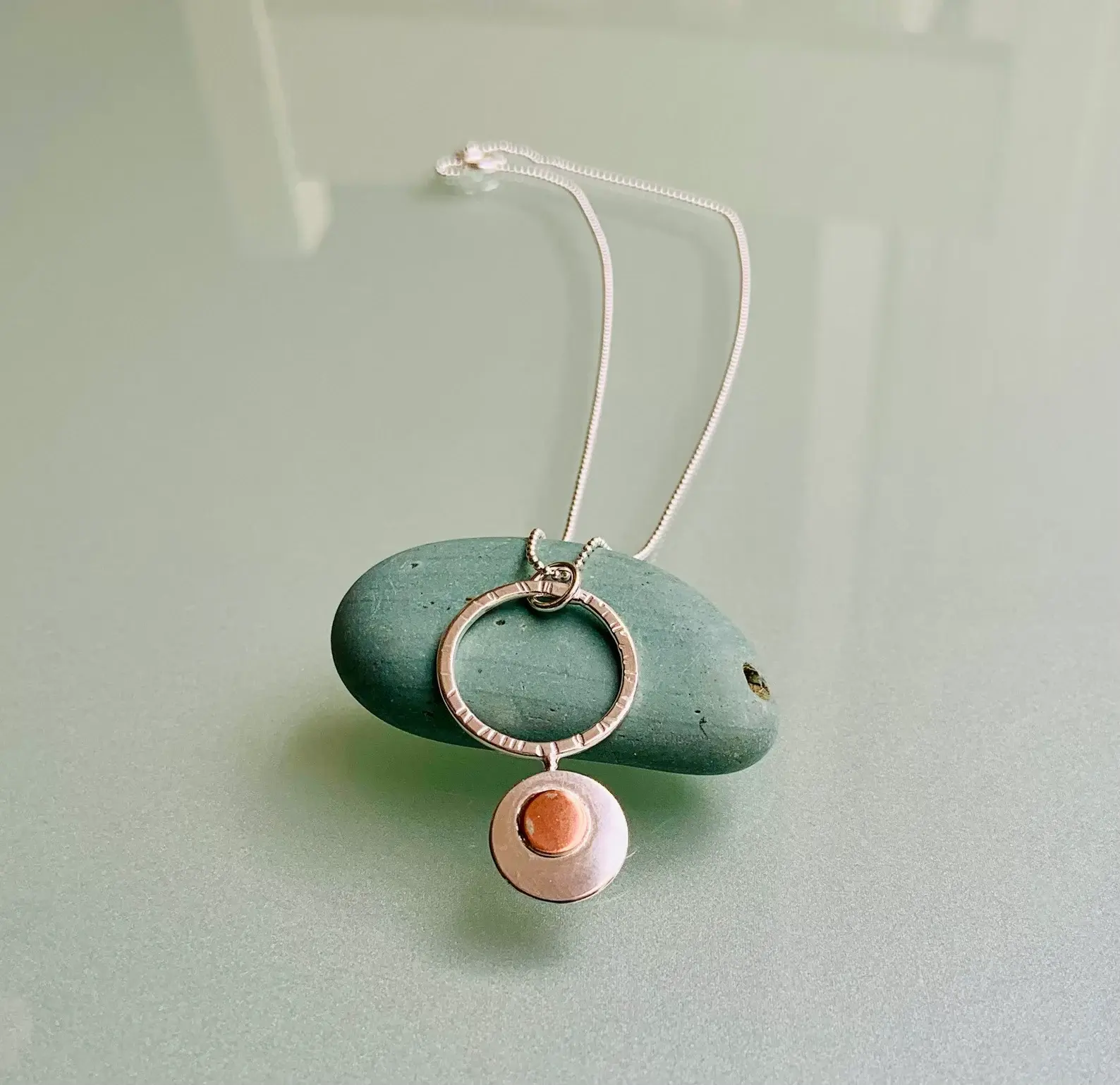 Island Landscape Bud and Stem Pendant Necklace