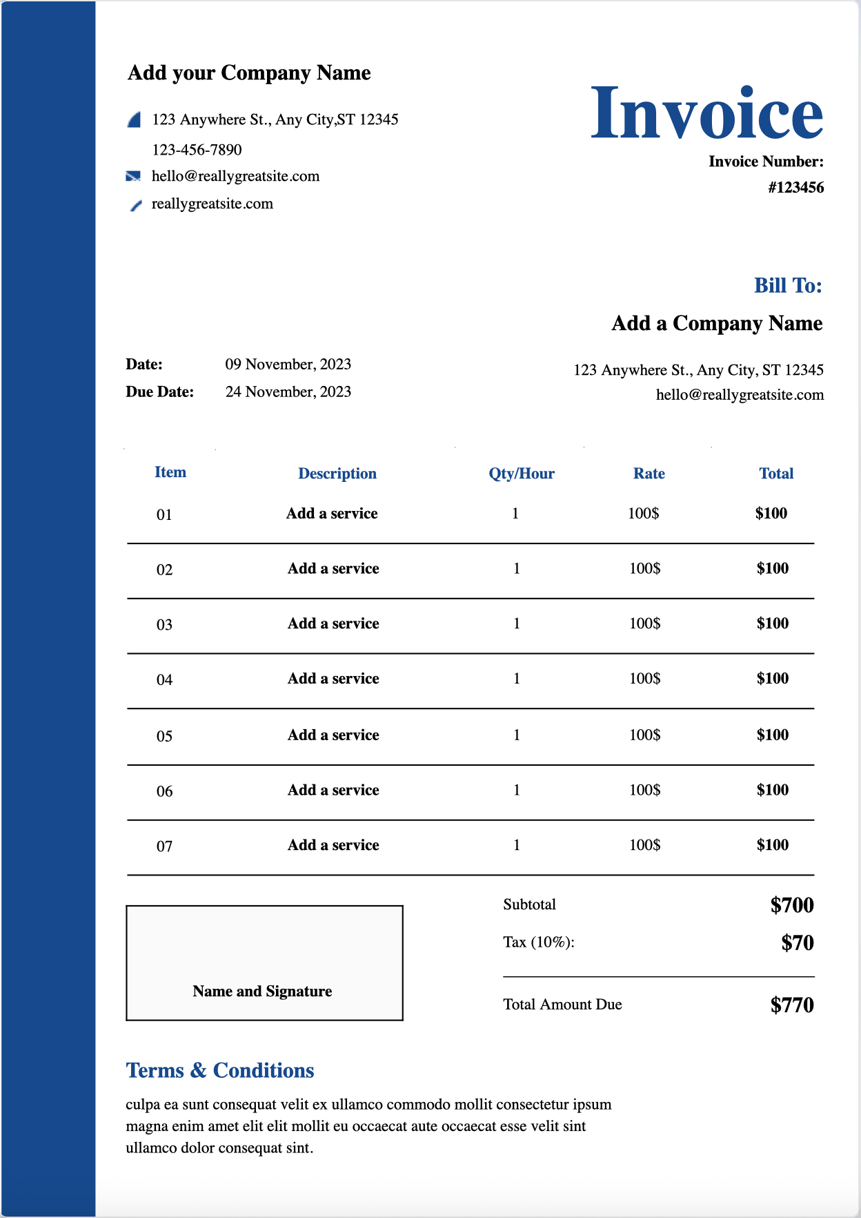 Consulting Invoice (PPTX)