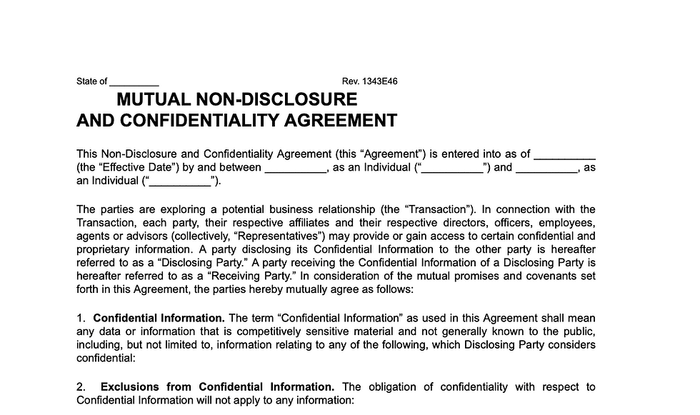 Mutual NDA Template