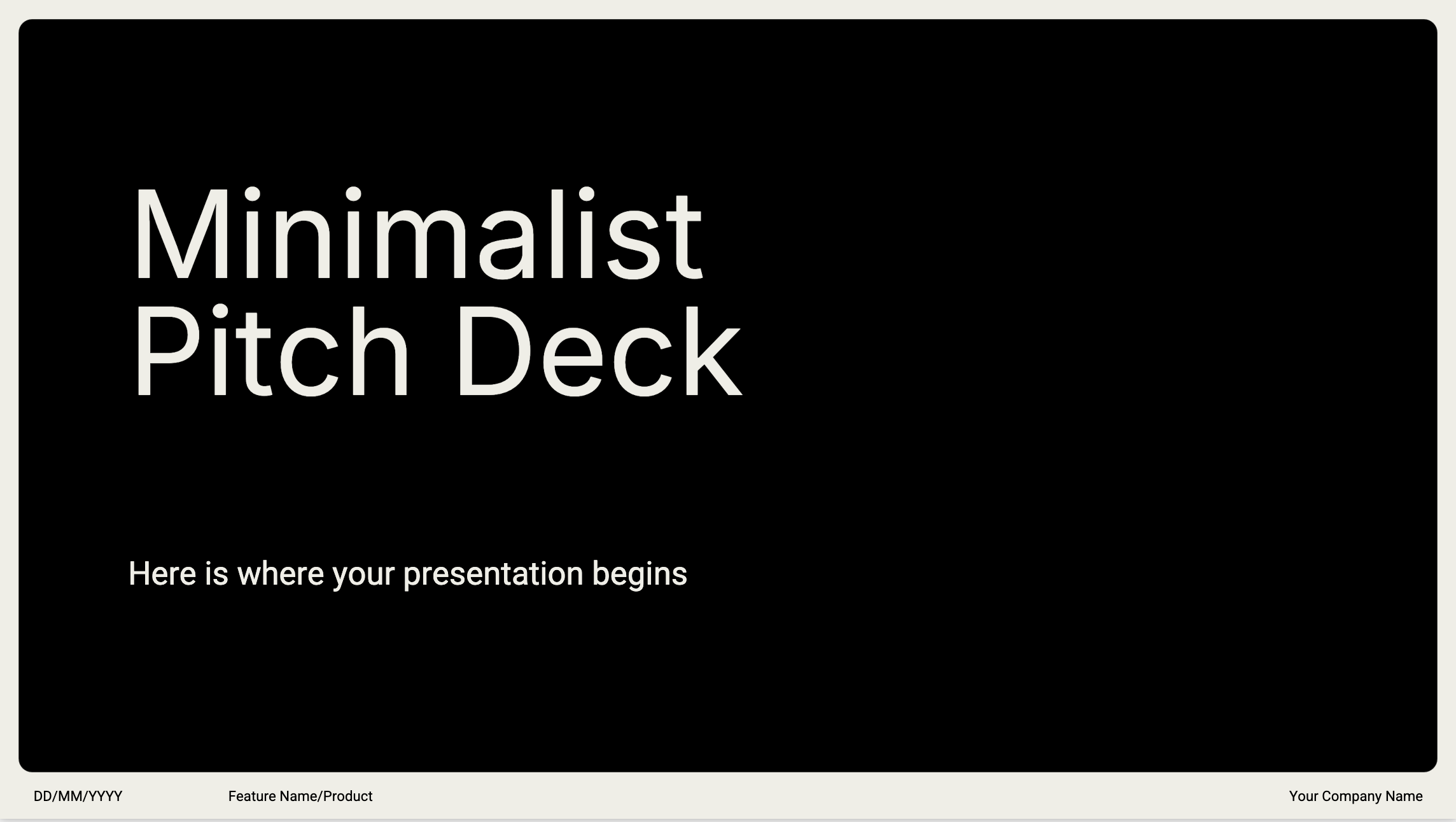 Minimalist Pitch Deck