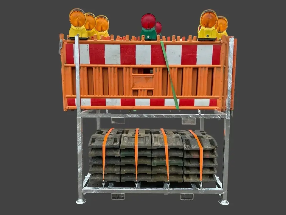 Miniaturbild: Schrankenzaun-Transportgestell 2-teilig für Absperrschranken und Füße