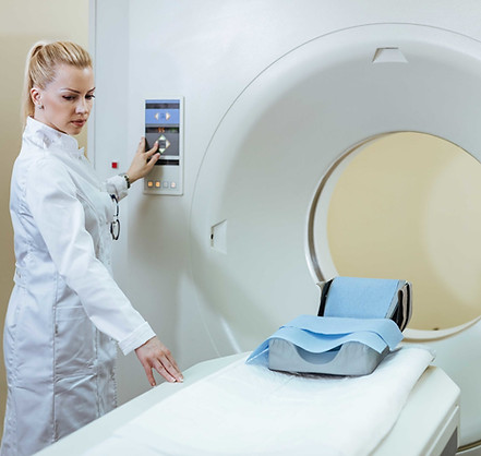 Medical injection system being prepared for imaging or diagnostic procedure