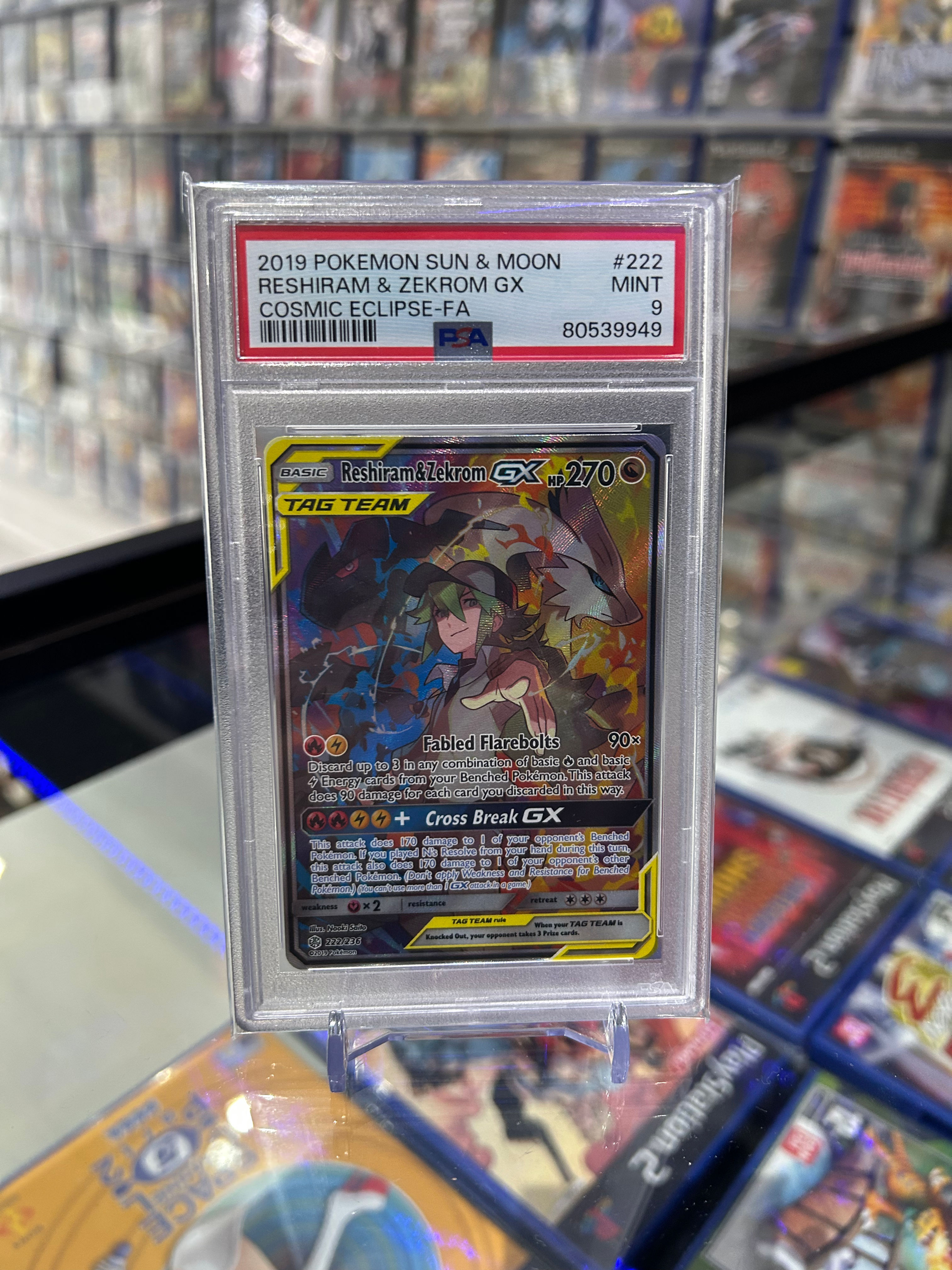 Reshiram & Zekrom 222/236 | Cosmic Eclipse | PSA 9 | Pokemon Cards