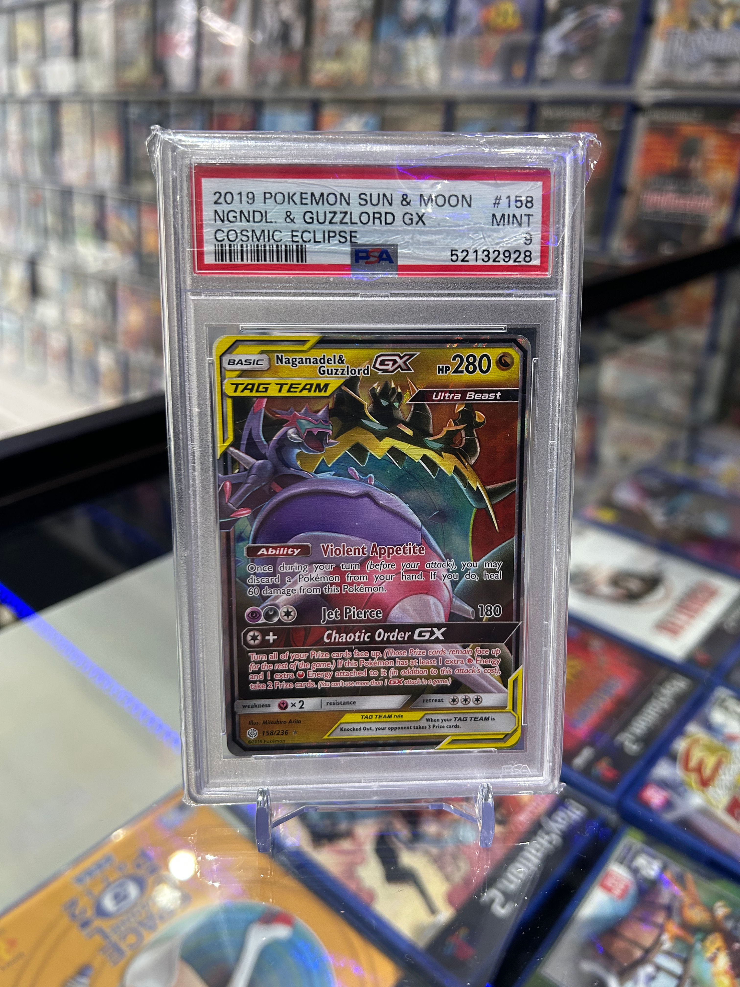 Naganadel & Guzzlord 158/236 | Cosmic Eclipse | PSA 9 | Pokemon Cards