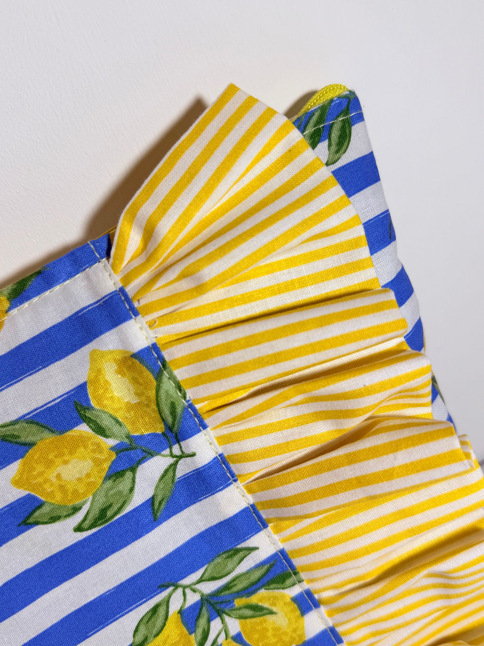 Miniature : Maxi pochette citrons / rayures 