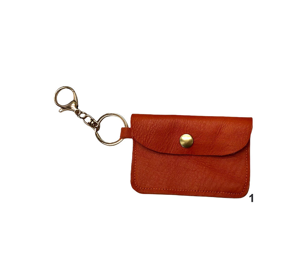 Miniature : Porte clé avec pochette en cuir pour carte 