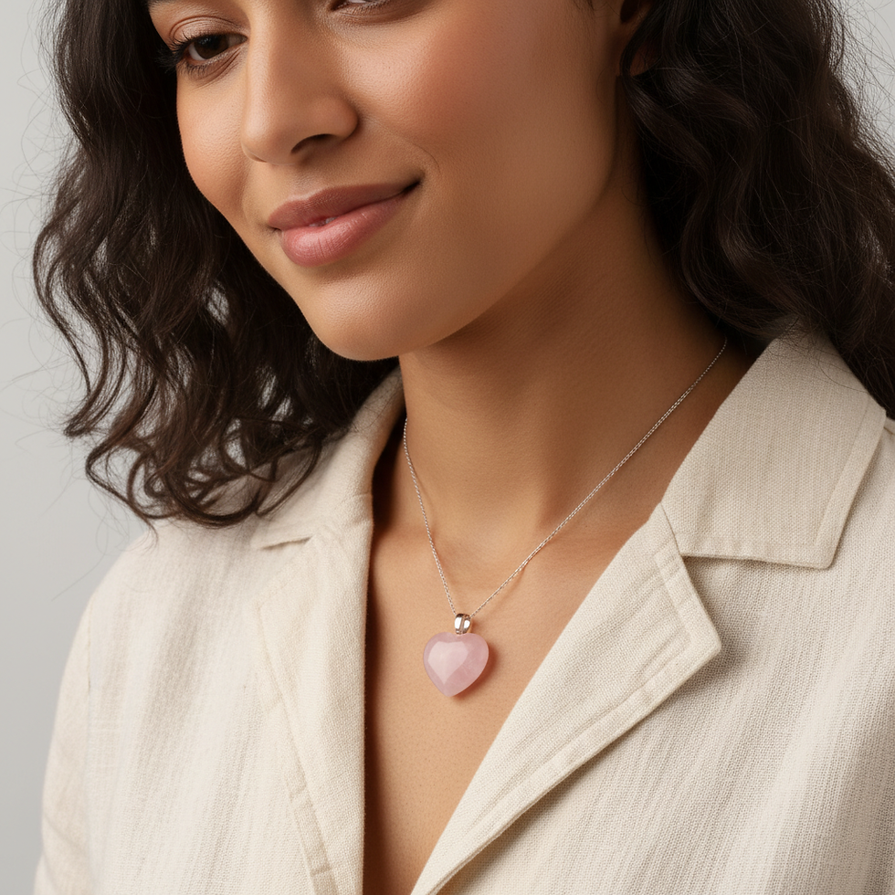 Rosenquarz Herz Anhänger