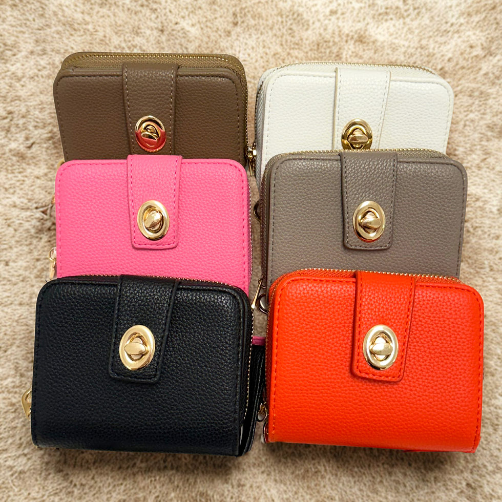 Thumbnail: 2111 Compact Wallet with Buckle Closure Only Rose white khaki grey