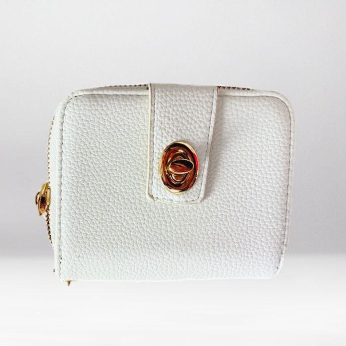 Thumbnail: 2111 Compact Wallet with Buckle Closure Only Rose white khaki grey