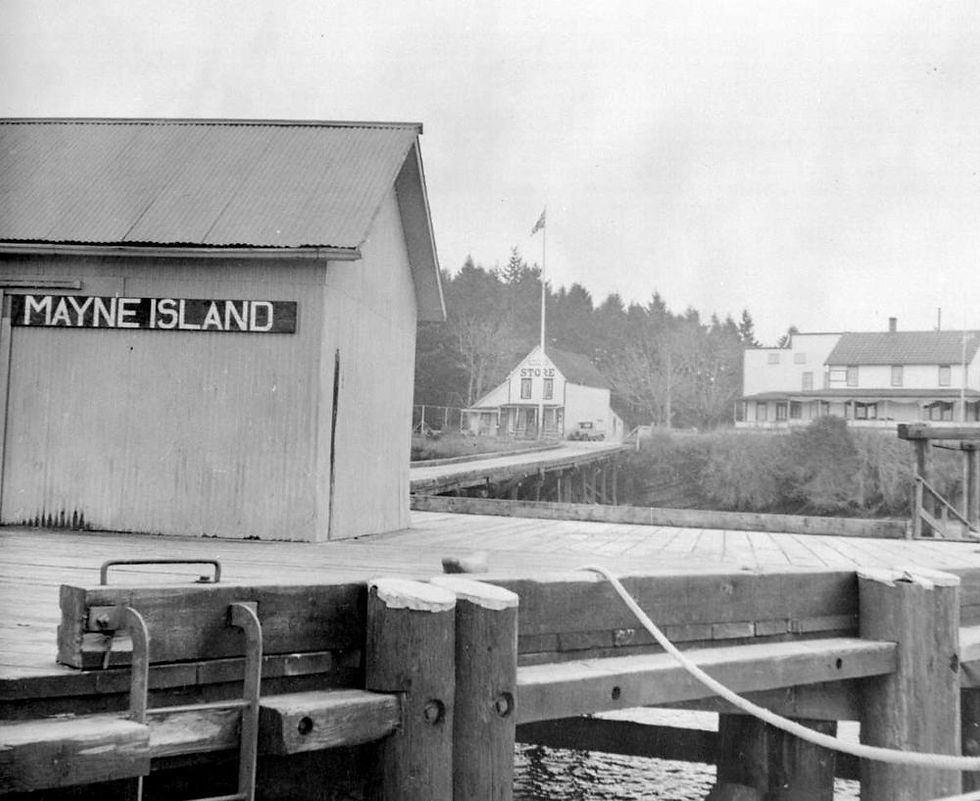 Vintage photo of Mayne Island's government dock