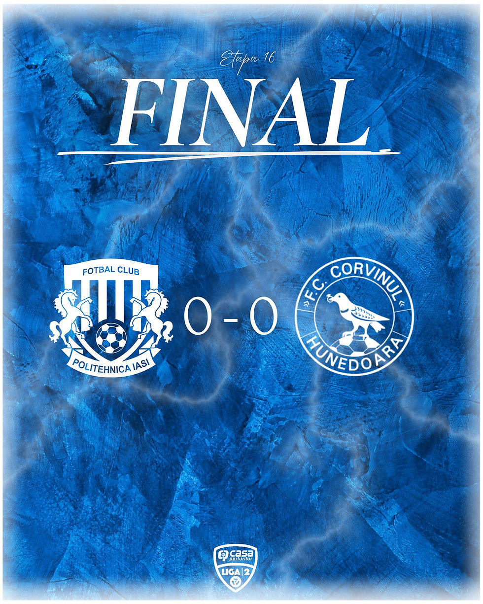 Derby fără goluri între Poli Iași și Corvinul. Hunedorenii rămân neînvinși după deplasarea maraton