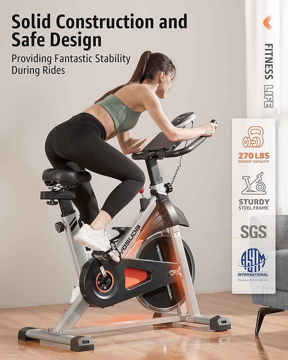 Woman riding the Yosuda Indoor Bike to promote heart health