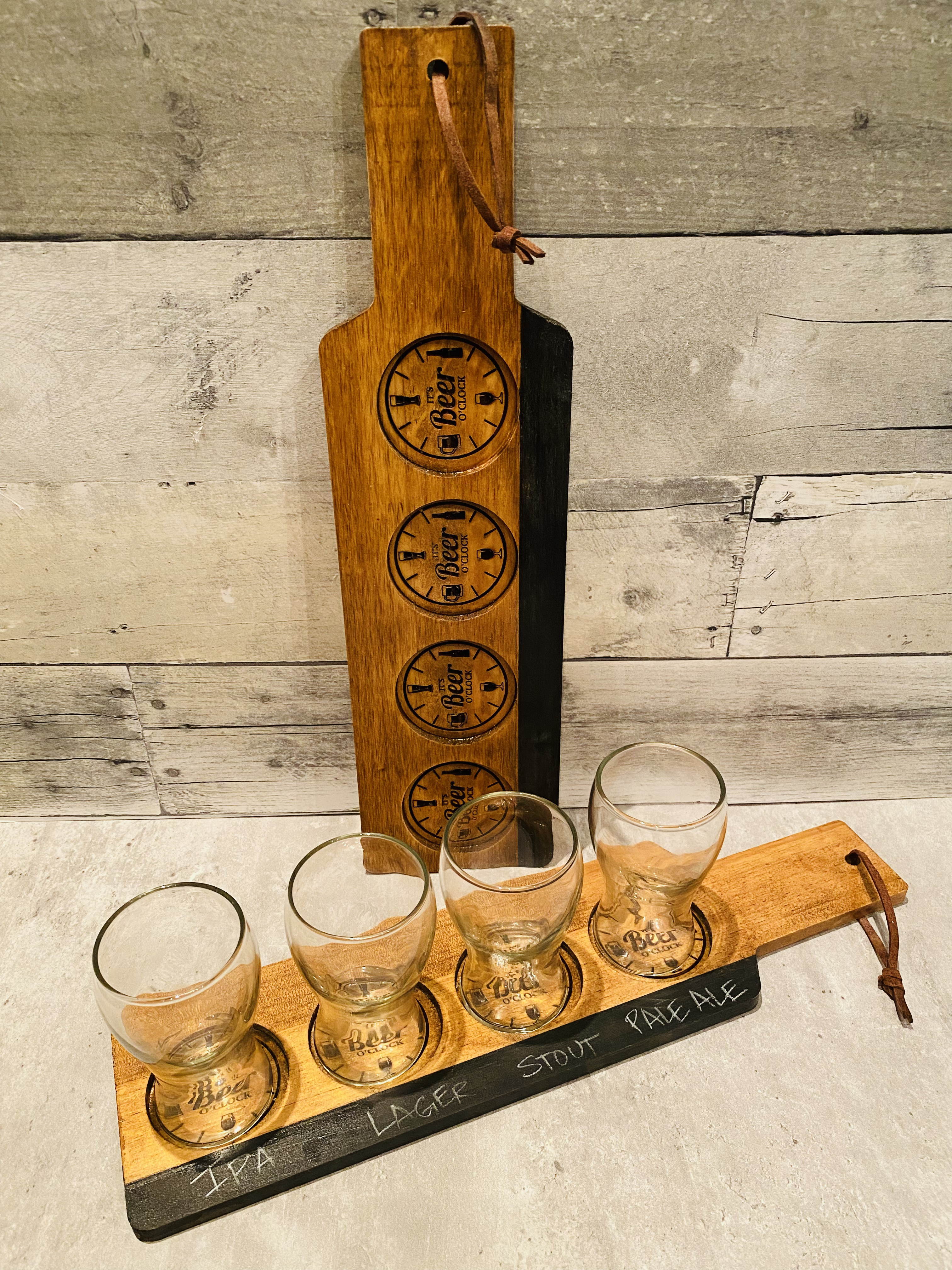 It's Beer O'clock Flight Boards