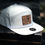 Thumbnail: White 7-Panel Performance Hat w brown camo leather patch