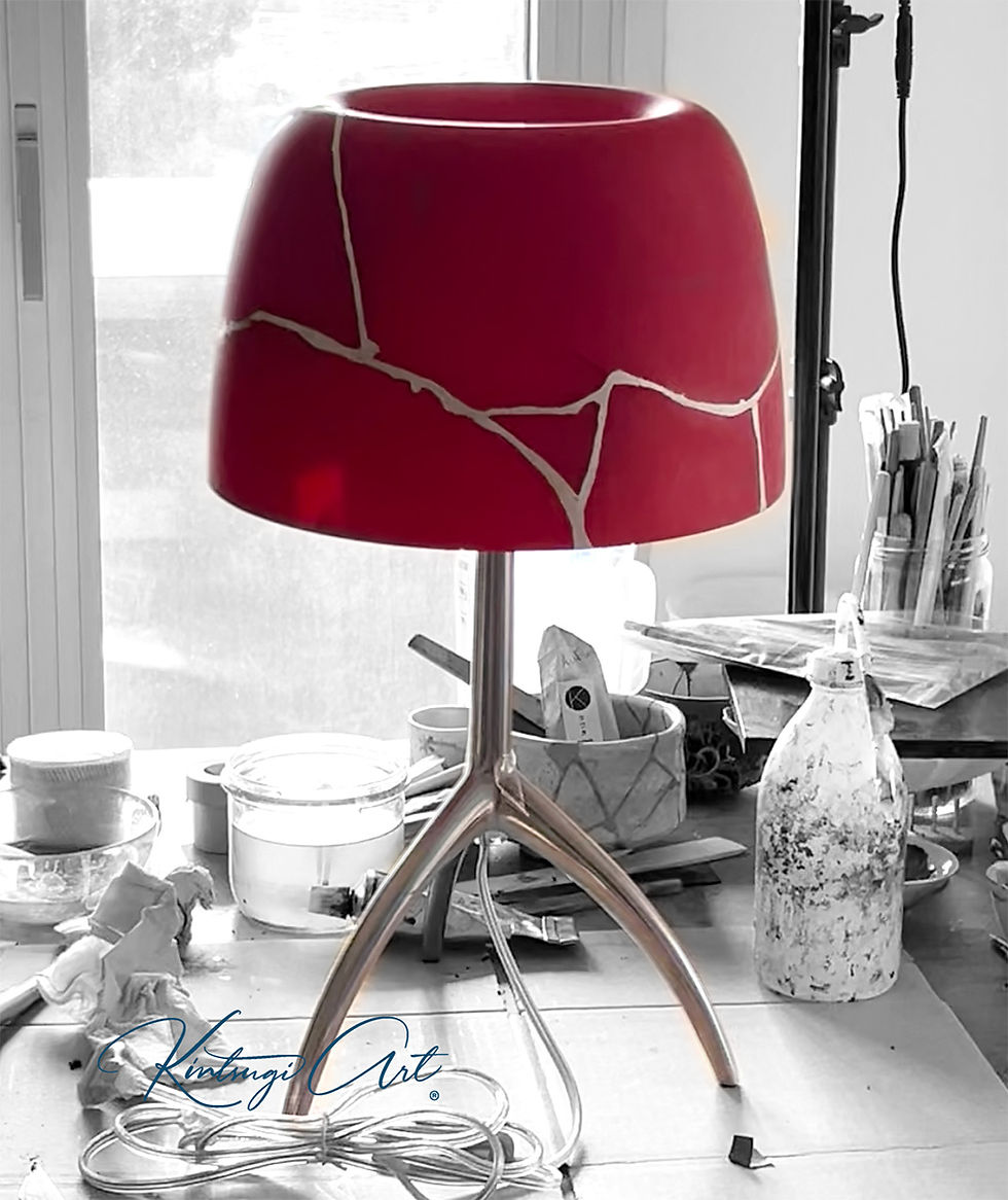 Modern Kintsugi on glass