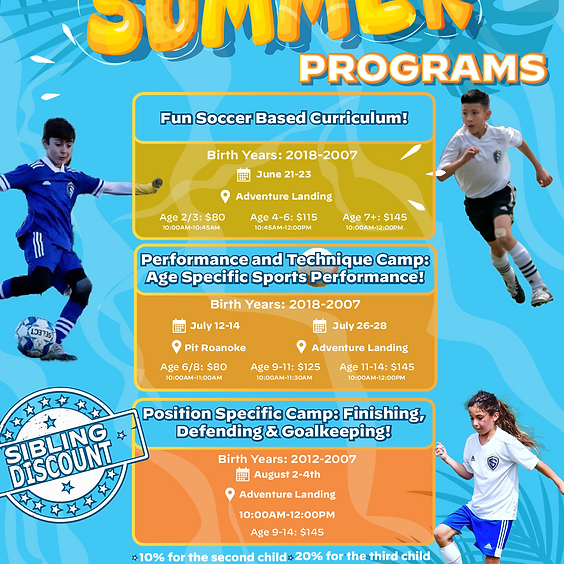 Summer Camps: Fun Soccer Based Curriculum!
