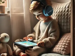 _sensory_sensitive_child_learning_with_kidduca_3d_in_a_cozy_nook_with_headphones.gentle_emotional_learning_game.webp