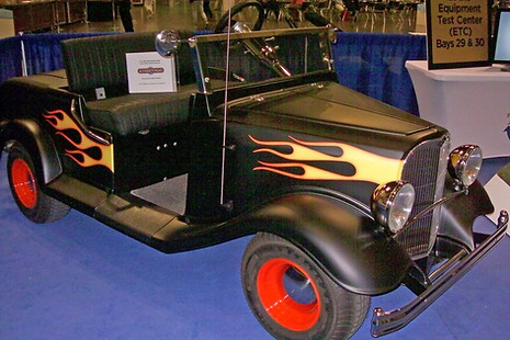 Streetrod Golf Cars - Vintage - Coupe - Flames Hotrod Hot Rod - Custom Gol Cart - PGA Show