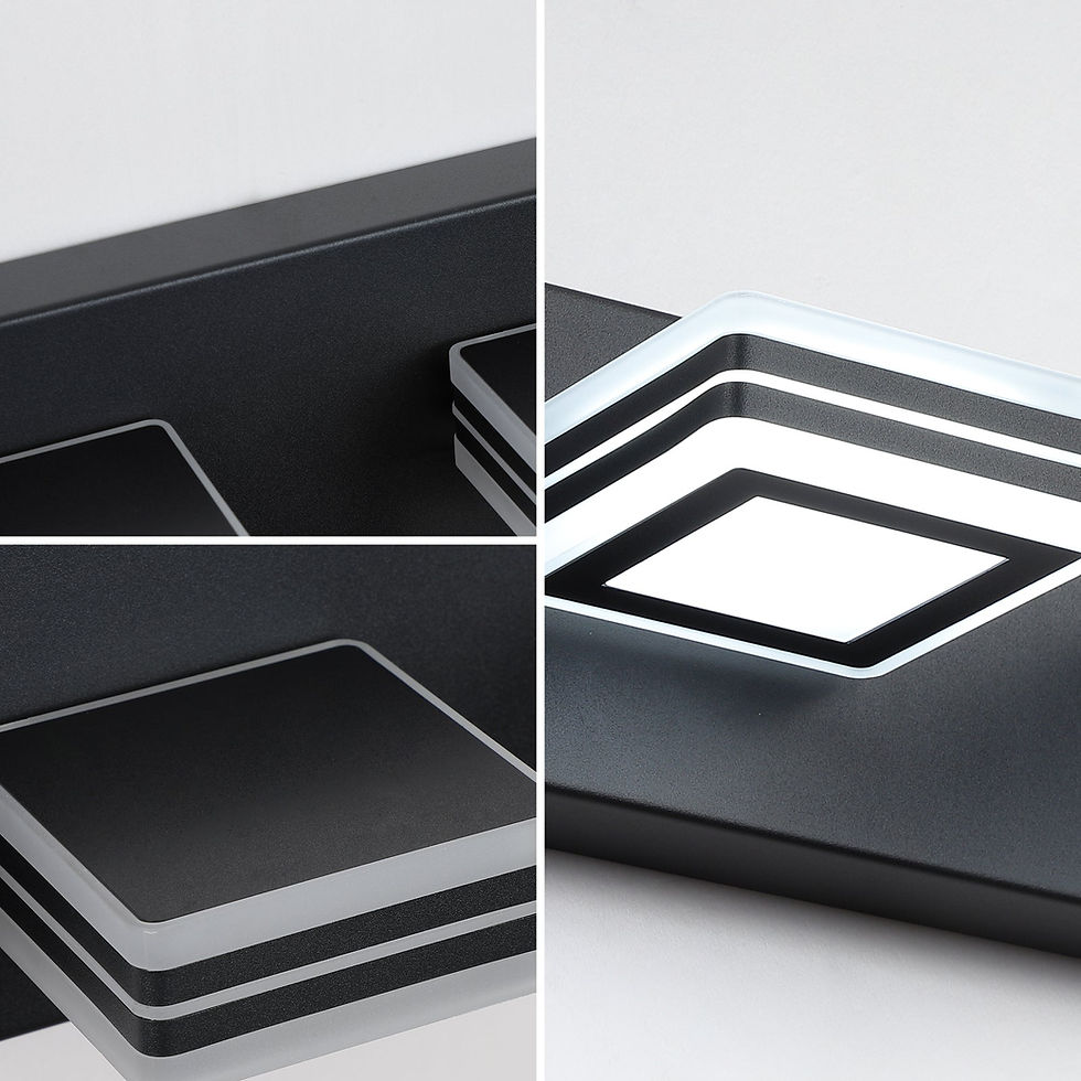 Thumbnail: LED Black Vanity Lights, 6-Lights Acrylic Matte Black  Mirror