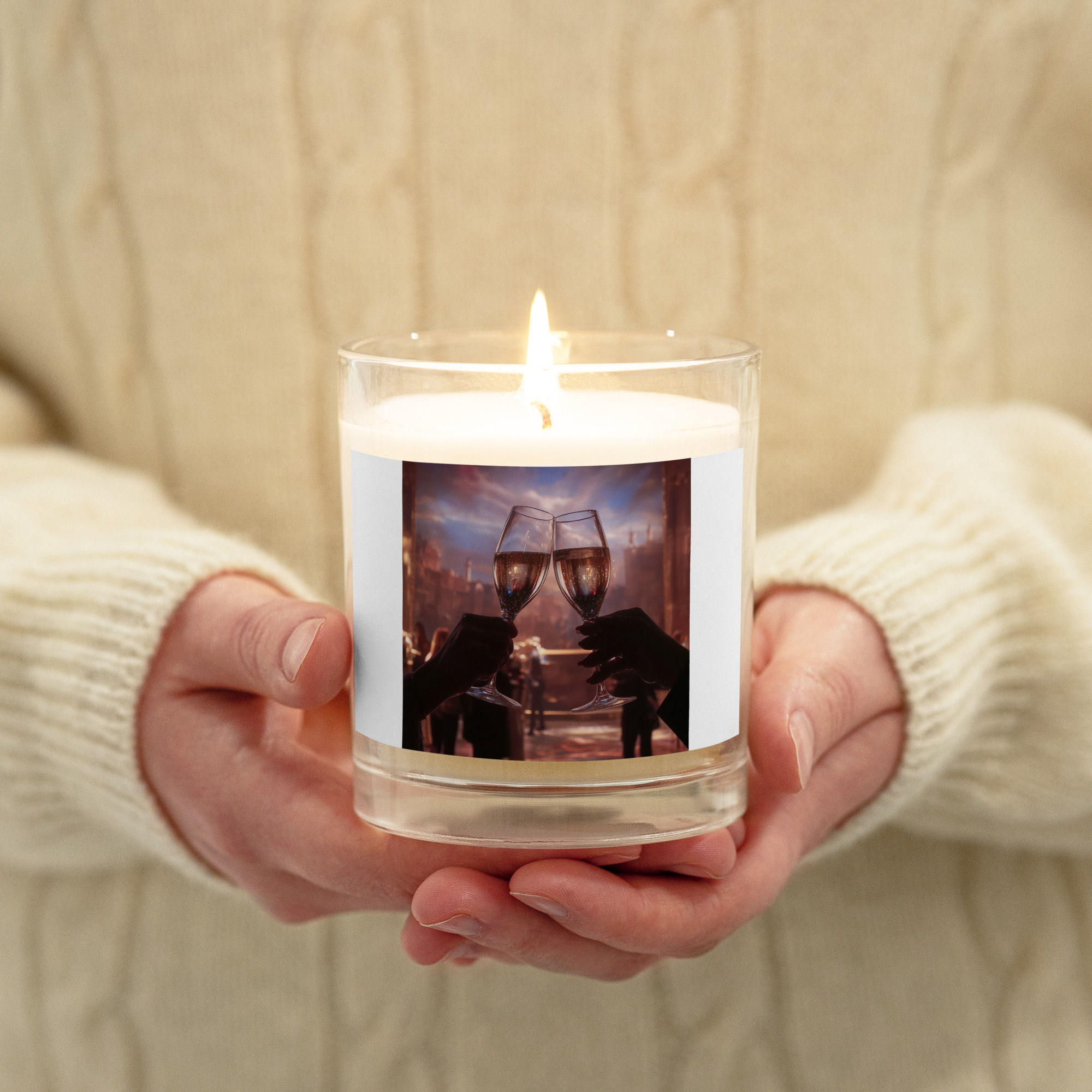 Glass jar soy wax candle
