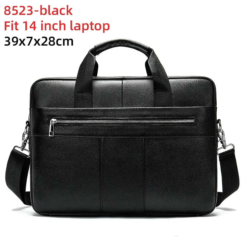 Thumbnail: Leather 14'' Laptop Bag Man Leather Office Business Bags for Document 8572