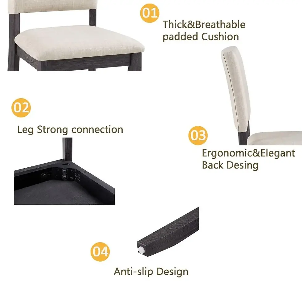 Thumbnail: 4 Upholstered Dining Chairs for Kitchen Living Rooms Dining Set With 4 Chairs