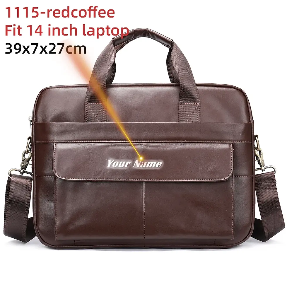 Thumbnail: Leather 14'' Laptop Bag Man Leather Office Business Bags for Document 8572