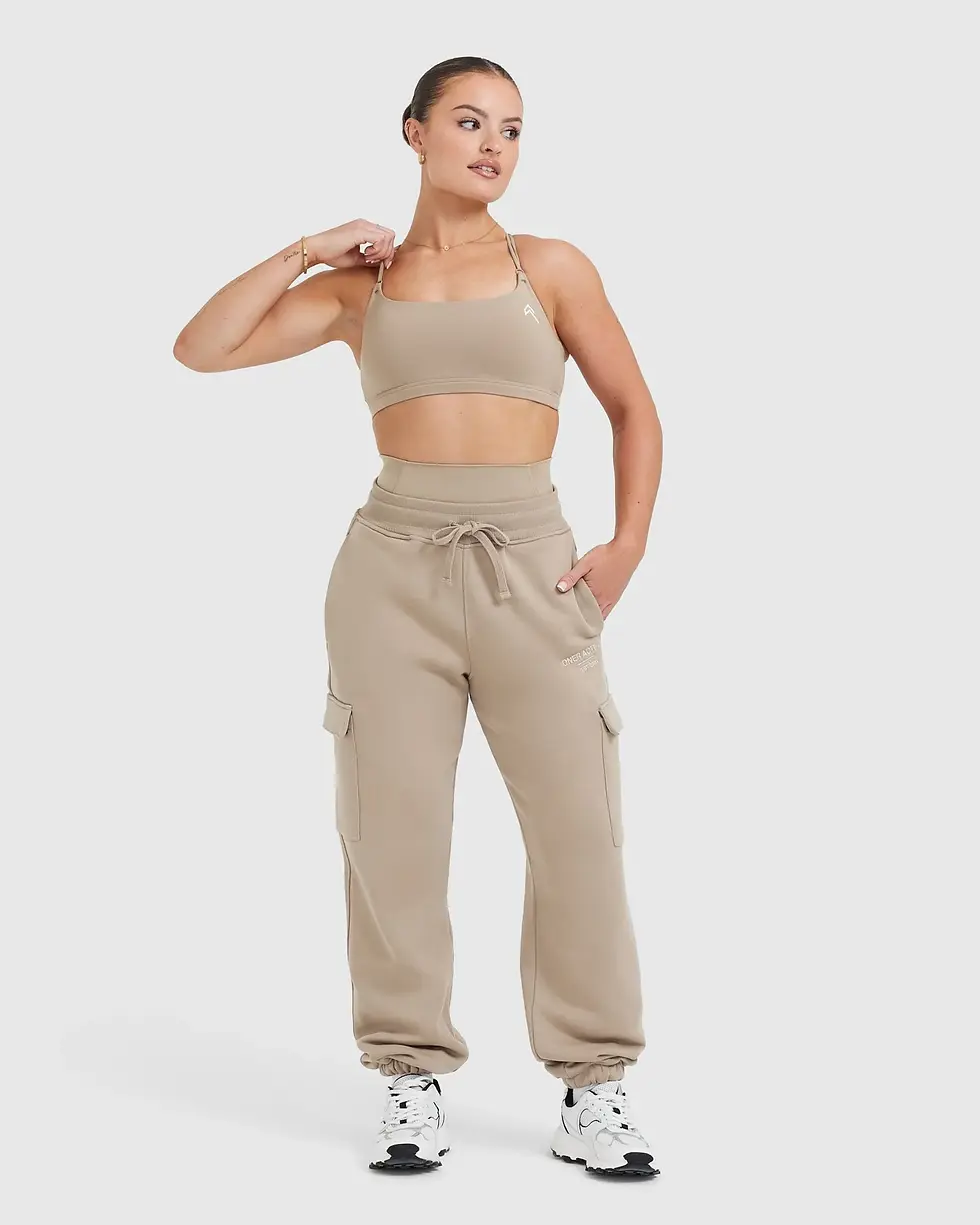 Kargo Cepli Kadın Jogger Taş Rengi