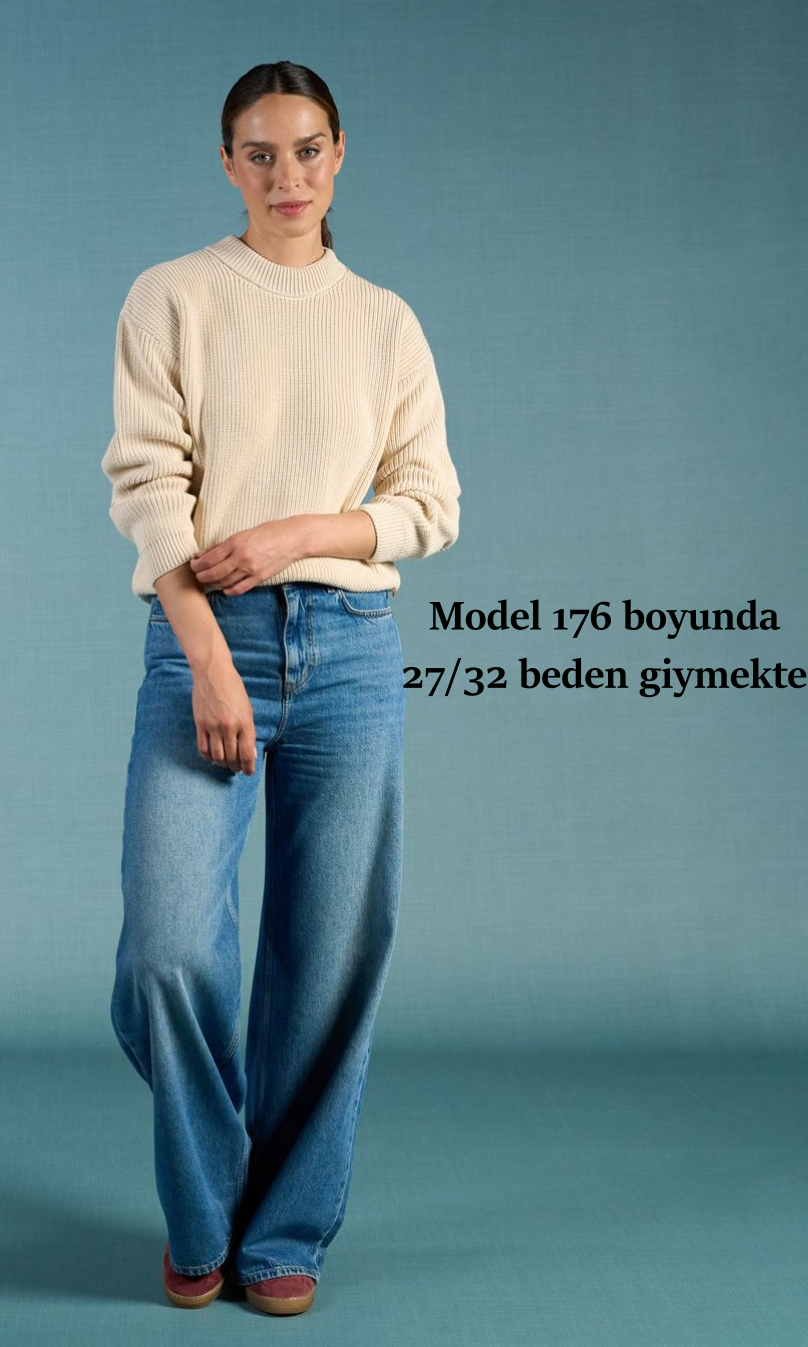 Küçük resim: KUYICHI Super Wide Kadın Denim Pantolon