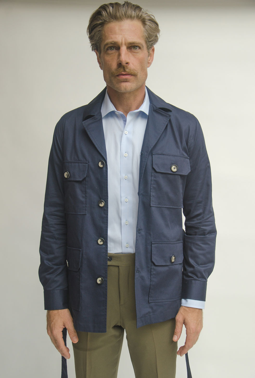 Miniatura: Sobrecamisa de gabardina Marino