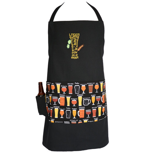 Men's Beer Apron Black Sew Colorful