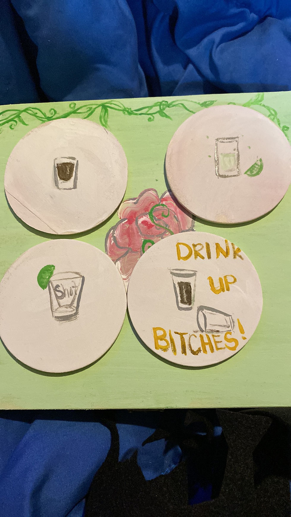 Thumbnail: Set of 4 custom drink coasters