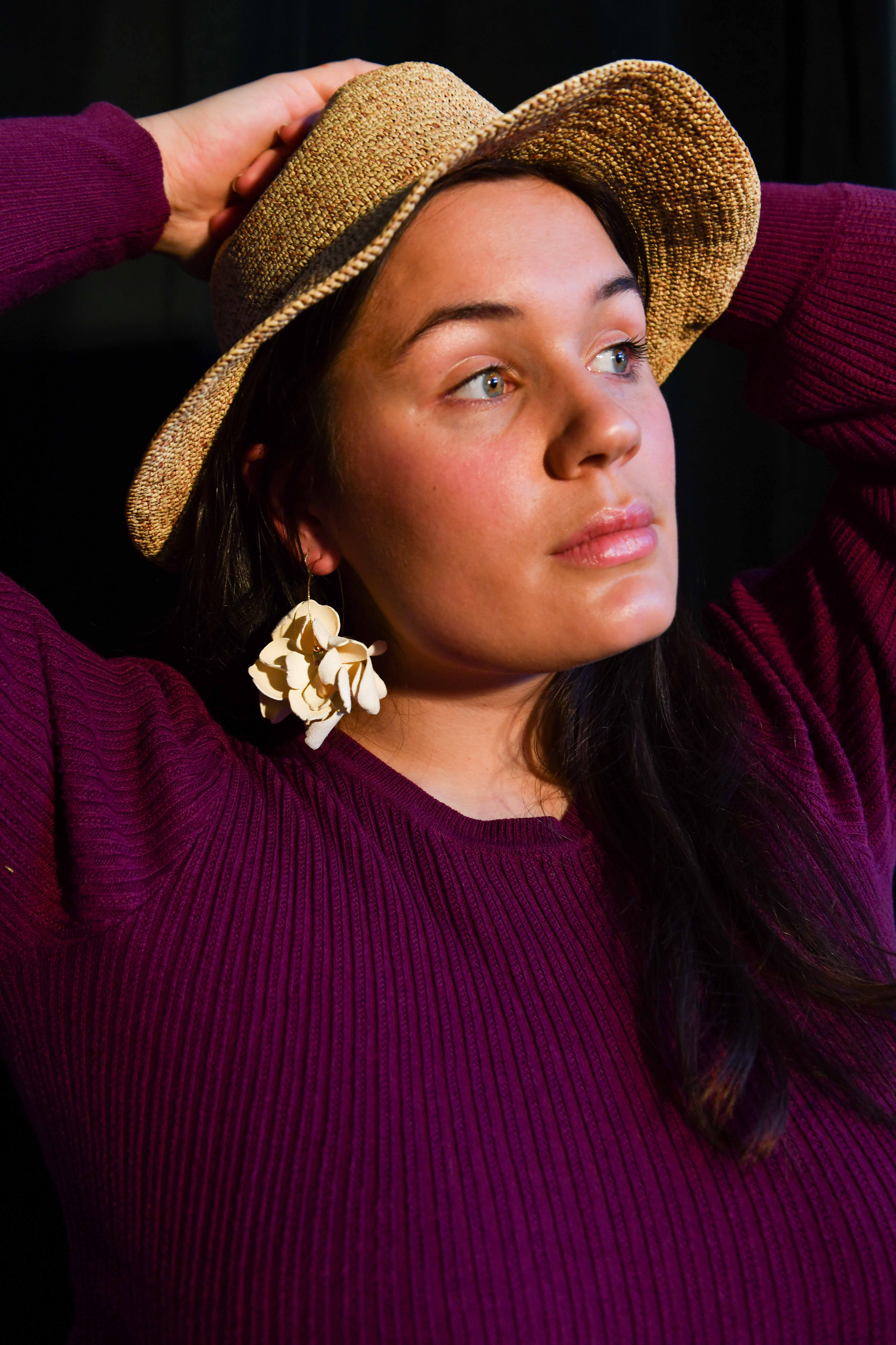 BOUCLES D'OREILLES FLORALES Unimoi bijoux et parures en cuir