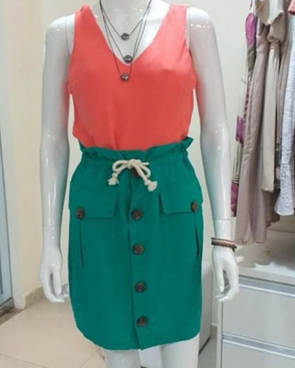 Miniatura: Saia brim com botões