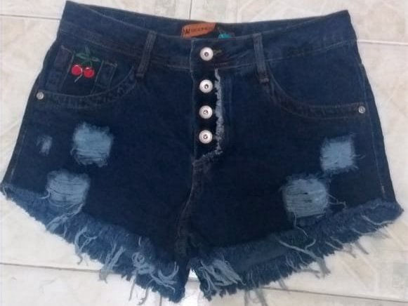 Miniatura: Short jeans com bordado de cereja