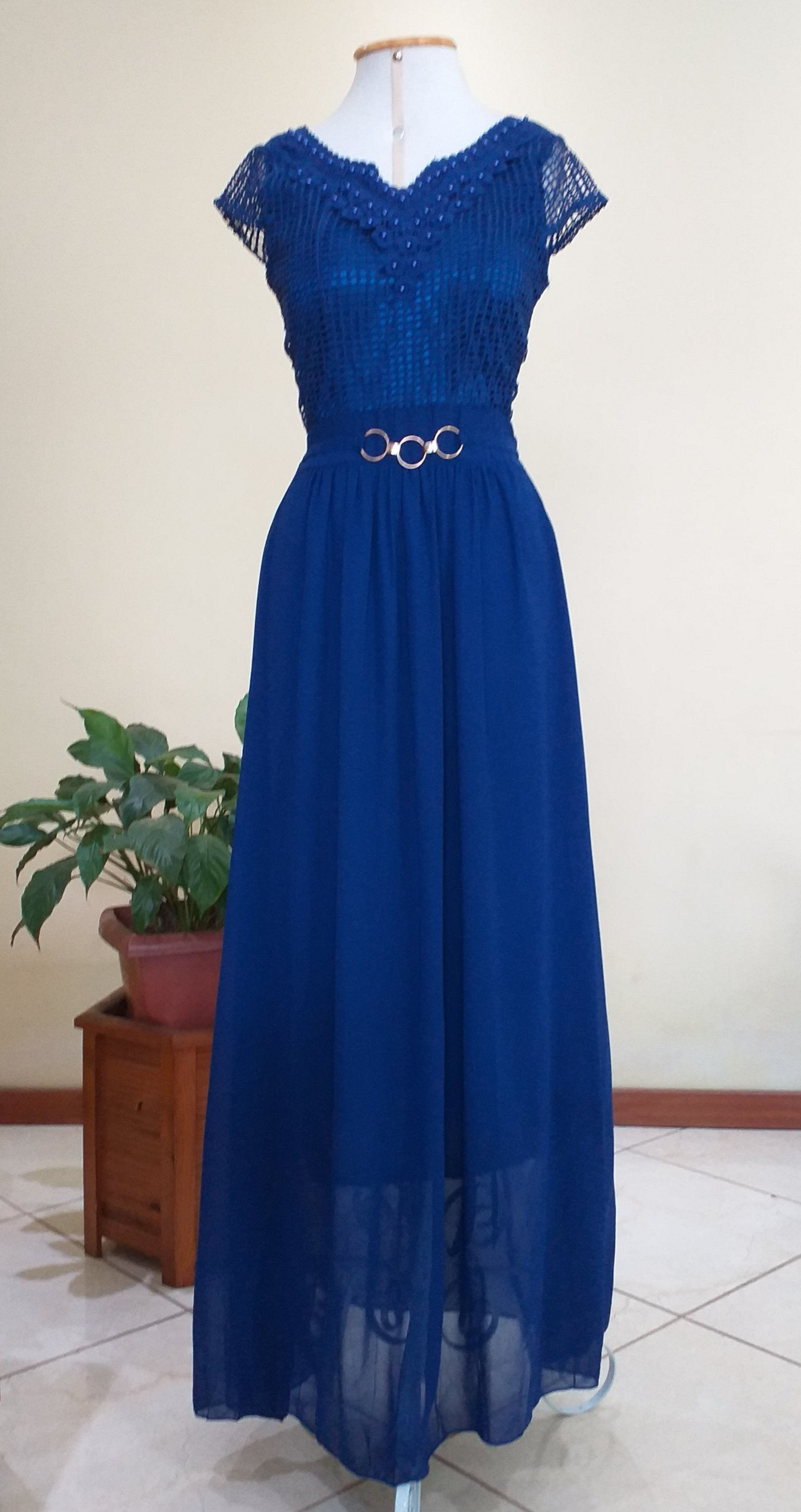 Vestido azul de festa